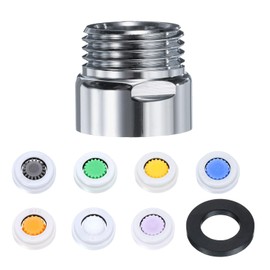 uxcell Shower Flow Reducer Limiter Set, 1.2/1.5/1.8/2.0/2.2/2.5/3.0 gpm, POM Material, Brushed Finish, G1/2 Inch, Shower Restrictor