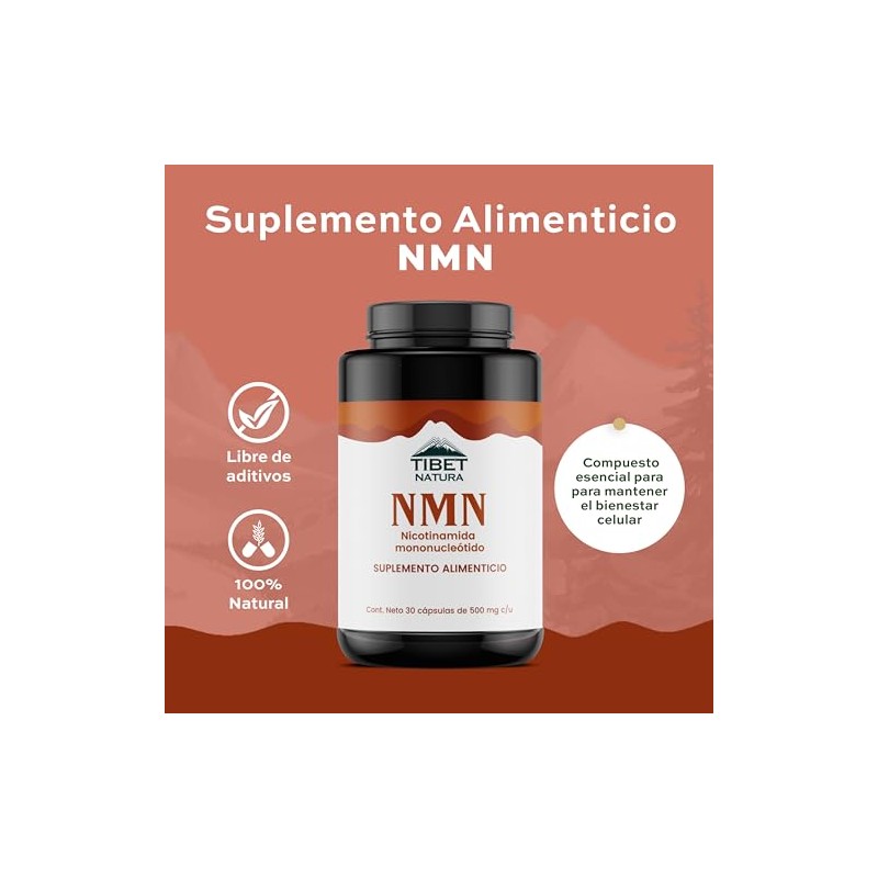 NMN 500 mg - Nicotinamida Mononucleótido- Suplemento Alimenticio - 30