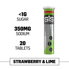 Science in Sport Hydro Electrolyte Tablets, Fast Hydration, Performance Electrolytes for Enhanced Hydration & Endurance Supplement for Running, Cycling, Triathlon, Strawberry & Lime 20 Tablets 1 Pack