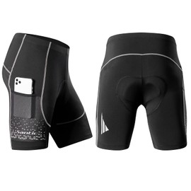 Santic Genting Men's Cycling Shorts with Seat Padding Cycling Shorts Men's Short Cycling Shorts Men's Padded Cycling Shorts with Padding, A-Grey