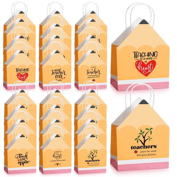 Feifeiya Feifeiya 24 Pcs Teachers Appreciation Gift Bags Pencil Shaped
