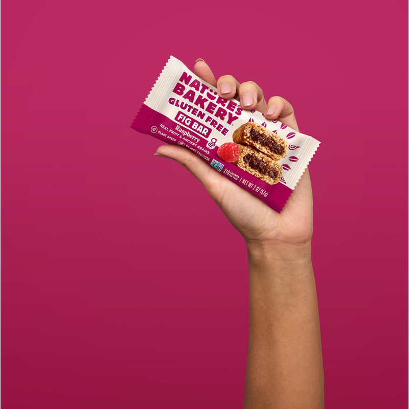 Nature’s Bakery Gluten Free Fig Bars, Raspberry, Real Fruit, Vegan,