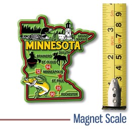 Minnesota Colorful State Magnet by Classic Magnets, 3" x 3.3", Collectible Souvenirs Made in The USA