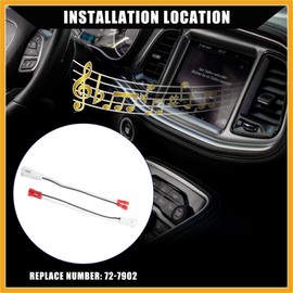 Partuto Front/Dash Tweeters Speaker Wiring Harness Adapter Connector Plug for Dodge for Ram 1500 06-21 for Jeep Cherokee/Car Speaker Wiring Adapter/Plastic/2Pcs / White Replacement