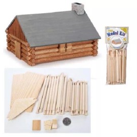 Darice 9179-90 Log Cabin 4" x 6" Premium Wooden Model Kit (wc29)