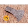 M DAMASCUS CUSTOM MADE FORGED DAMASCUS STEEL AXE HEAD HATCHET