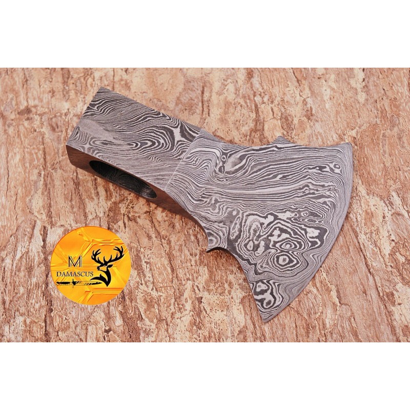 M DAMASCUS CUSTOM MADE FORGED DAMASCUS STEEL AXE HEAD HATCHET