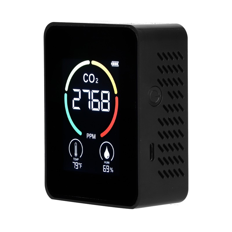 Carbon Dioxide Detector Semiconductor USB Charging LCD Temperature Humidity Detection
