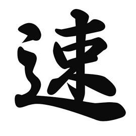 Kanji for Speed or Fast Vinyl Sticker Decal Brush Style Black 3 Inches Wide