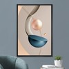 SIGNFORD Framed Canvas Print Wall Art Gold Blue Surreal Geometric