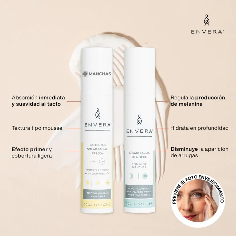 Kit Adios Manchas Protector Fps 50+ Y Crema De Noche