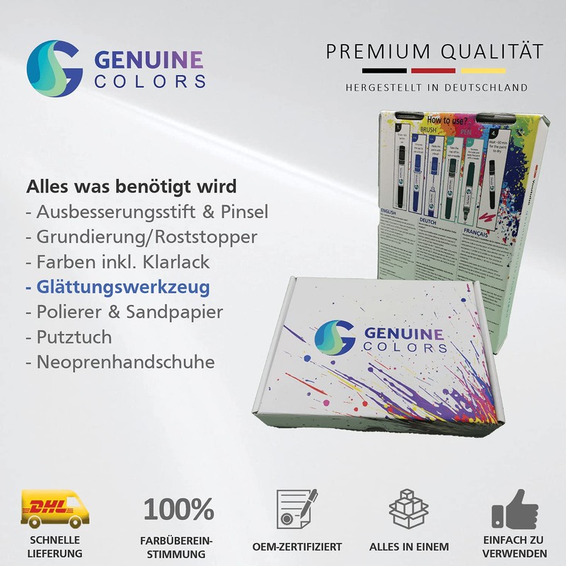 Genuine Colors Lackstift KARMINROT 3002-GL für RAL Rot