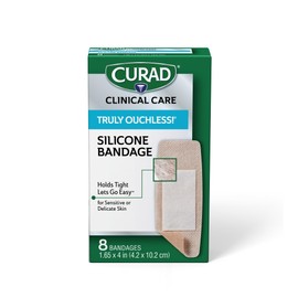 Curad Truly Ouchless Flex Fabric Bandages, X-Large, 8 Count (Pack of 4)