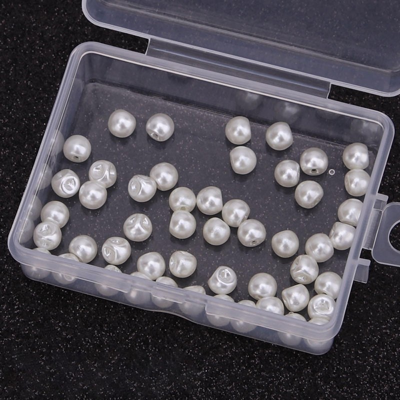 EMTPJAL 6mm Pearl Buttons, 50 Pack White Resin Sewing Buttons