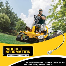 746-06231 Seat Base Cable Replacement Fits for CUB Cadet 74606231 ZT1-42E ZT2-50 ZT2-54 ZT2-60 ZT3-60, 2-Pack
