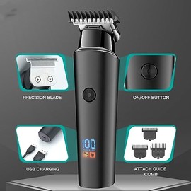 Hair Clippers for Men, Hair Clipper Set Electric Hair Trimmer Cordless Beard Grooming for Men Barber Hair Cutting Machine for Men Rechargeable USB