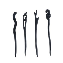 4 Pcs Wooden Vintage Simple Hair Sticks Handmade Chinese Style Hair Chopsticks Hairpins Elegant Hair Making Accessories for Women Girls