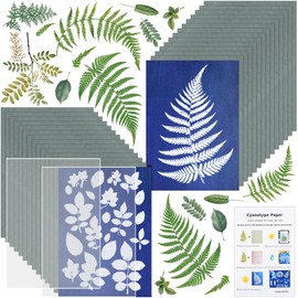 Sun Print Paper Kit, Cyanotype Paper, 30 Sheets Cyanotype Papers with 2 Sheet Acrylic Panel, High Sensitive Nature Sun/Solar Activated Sun Printing Art Paper for Flower Press Arts Crafts DIY Project