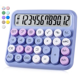 VEWINGL Mechanical Switch Calculator,Purple Calculator Cute 12 Digit Large LCD Display and Buttons,Calculator with Large LCD Display Great for Everyday Life and Basic Office Work