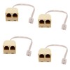 HPWFHPLF Two Way Telephone Splitters, 4 Pack RJ11 6P4C Male