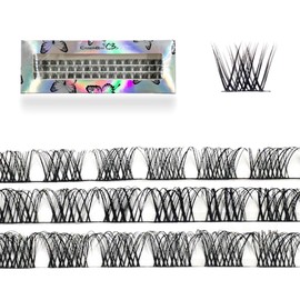 CB 2-Trays Of Clusters Lash Ribbons D-Curl Eyelash Clusters Thin Band Wispy Lashes Extremely Comfortable Lash, Natural Look Reusable DIY Extensions, 12-14-16mm, Style E