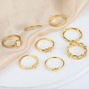 PLOMFOV 14K Gold Plate Stacking Rings Set for Women CZ