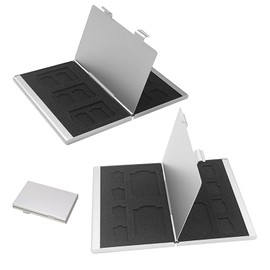 KASESSS Pack of 2 SD Card Storage, 12 and 15 Card Slots for SD Micro SD TF Cards Memory Cards Case Aluminium Alloy SD Card Case Double Layer SD Card Case Portable SD Card Box