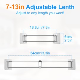 songsoso RV Corner Rod 2 Pack, Camper Shelf Bar, 7–13 Inches Adjustable Bathroom Organizer, Stainless RV Wall Accessories