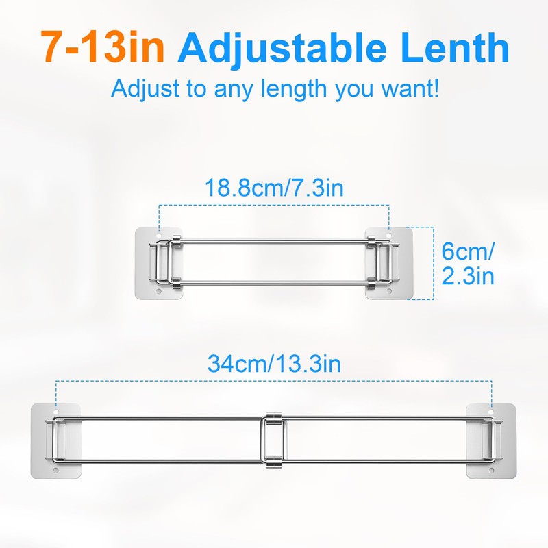 songsoso RV Corner Rod 2 Pack, Camper Shelf Bar, 7–13