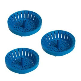 Kitchen Sink Strainer 3.25" - Dripsie Anti-Clog Food Catcher, Flexible Drain Basket, Dishwasher Safe, Standard Fit, Made in USA (3-Pack Blue)