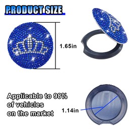 Bling Car Push to Button Cover, Rhinestone Ignition Button Protective Cap, Diamond Engine Start Button Stickers, Universal Car Interior Decor Accessories for Women Girls (Blue)