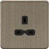 Knightsbridge 13A 1G Unswitched Socket - Antique Brass