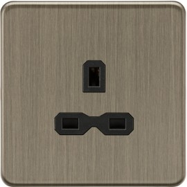 Knightsbridge 13A 1G Unswitched Socket - Antique Brass