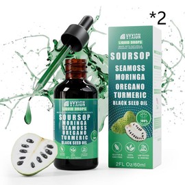 VYXION 10 In 1 Soursop Liquid Drops, ALL-IN-ONE Extract - Seamoss,Moringa,Black Seed Oil,Turmeric,Oregano Liquid,Multi-Vitamin Drops - One Dietary Supplement,Healthcare,Fitness,Natural Wellness Blend:_2 Packs