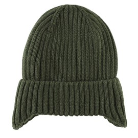 Magracy Toddlers Kids Earflaps Beanie Hat Fleece Lined Winter Knit Hat Ears Cover for Boys Girls Army Green S