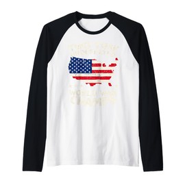 Two Time Undefeated World War Champs Veteran Day USA Map Tee Raglan Baseball Tee