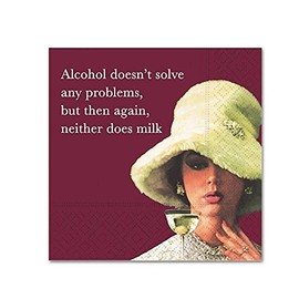 Design Design 624-10281 Neither Does Milk Beverage Napkin, Multicolor