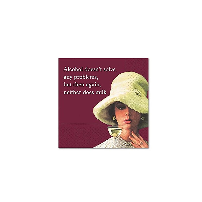 Design Design 624-10281 Neither Does Milk Beverage Napkin, Multicolor