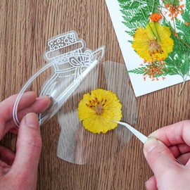 Transparent Bookmark, Transparent Dried Flowers Bookmark, Glassware Sticker Bookmark, DIY Dried Flowers Bookmark, DIY Art Flower Decoration Bookmark for DIY Art Crafts