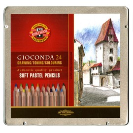 Koh-I-Noor Gioconda Soft Pastel Pencil Set, 24/Each Packed in Tin, Assorted Colored Pencils (FA8828.24)