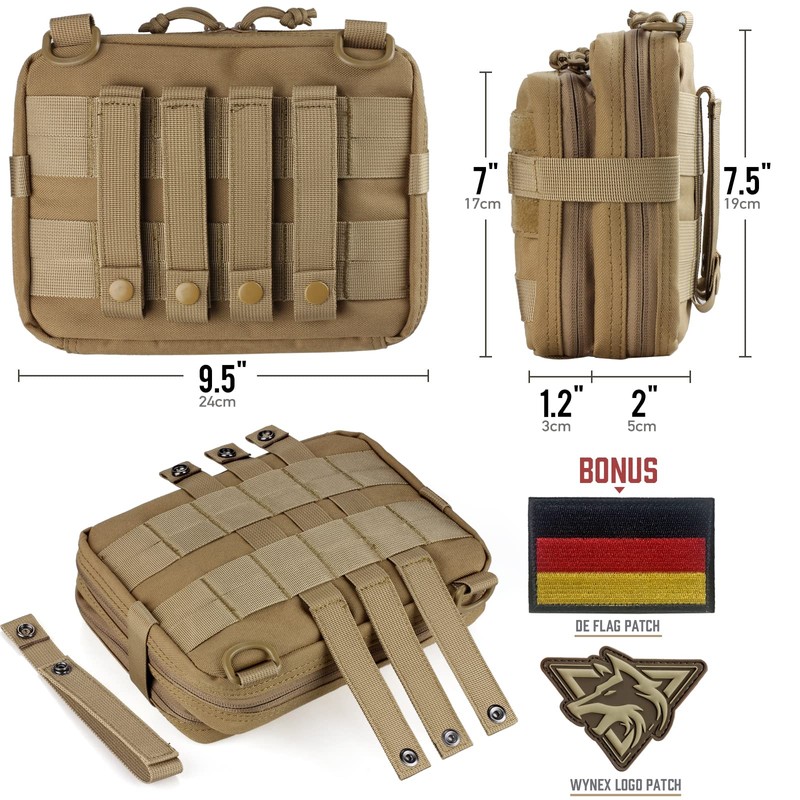 WYNEX Tactical Large Admin Pouch in Double Layer Design, Molle