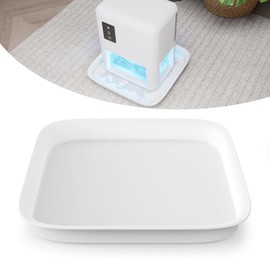 Forestchill Drip Tray for Dehumidifier, 9.5" x 9.5" x 2" Hard Plastic Drip Pan with Raised Edge, Leak-Proof Floor Protection for Semiconductor Dehumidifiers, White