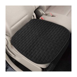 Gdnecad Car Front Seat Cover, Anti-Slip Bottom Auto Seat Cushion Pad Comfortable Cover with Storage Pocket, Breathable Linen Front Seats Protector for Most Cars Trucks SUVs (Black, Front Seat)