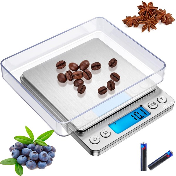 Small Digital Scale for Cooking and Baking,3kg/0.1g,Kitchen Scale,Food Scale,with Blue