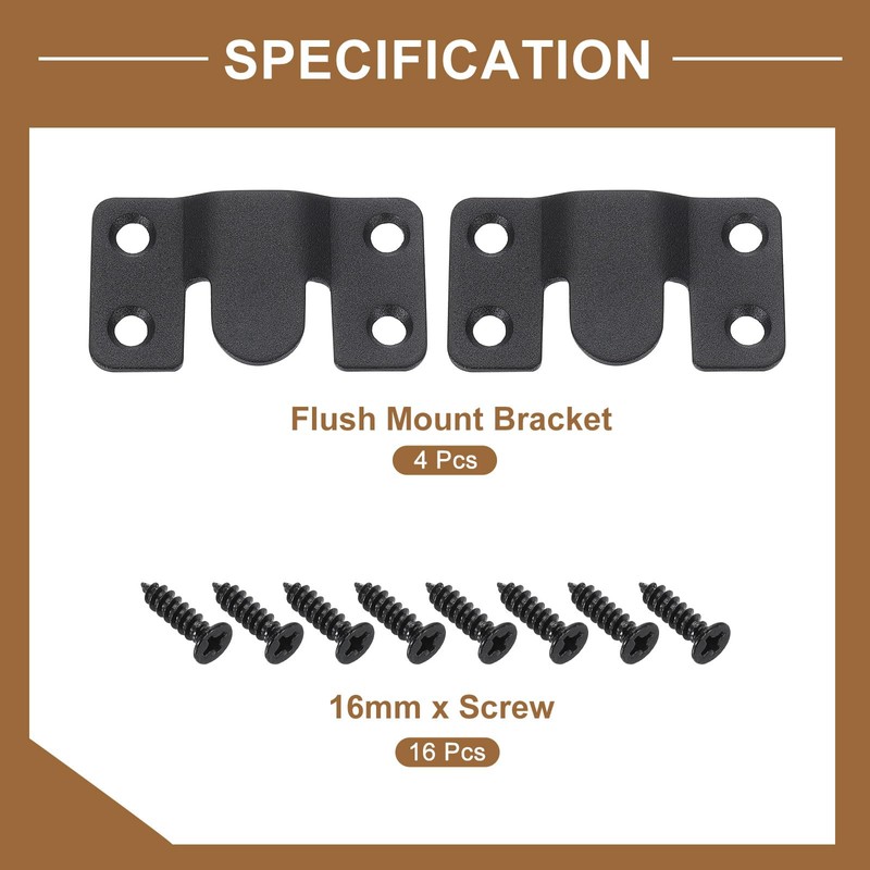 sourcing map 2 Pairs Flush Mount Bracket, 54 x 30mm