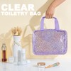 UUYUUY PVC Clear Makeup Bag, Leopard Purple, Clear Makeup Bag