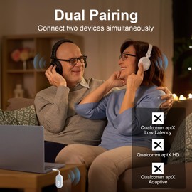 Ankilo atpX Bluetooth 5.3 Adapter für Flugzeug/TV,2-in-1 Bluetooth Transmitter Empfänger,3.5mm Bluetooth Audio Splitter für Audio zu,Fitnessstudio,Tablets,Auto