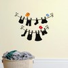 Laundry Decor Birds Wall Decal - Cute Clothesline Vinyl Sticker