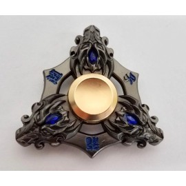 S&H KING OF GLORY Tr-Fidget Hand Spinner Finger Stress EDC Toy - Black