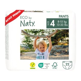 Eco by Naty Pull Ups - Hypoallergenic and Chemical-Free Training Pants, Highly Absorbent and Eco Friendly Pull Ups for Boys and Girls - Size (7) 5T-6T (+35 lbs) – 64 Count